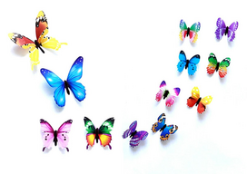Fusion Accessories Fusion fluorescenciniai lipdukai miegamajam "Butterfly" 12 vnt (mix)