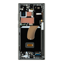 Dėklas LCD ekranas + lietimui jautrus skydelis + priekinis dangtelis Samsung S918 Galaxy S23 Ultra Pilkas Raudona (pakeitimo paketas)