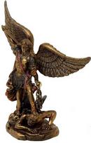 Mysticallstm Mayer Chess Arkangelo Mykolo išraiškinga statulėlė, auksinė, 13 cm, polirezinas