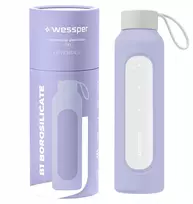 Gertuvė Stiklinis butelis Wessper B1 borosilikatinis 500 ml levandų spalvos (WES260-500-VI-NEW)