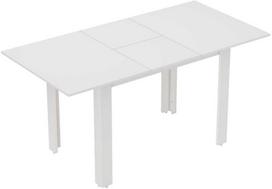 HOMCOM Išskleidžiamas valgomojo stalas, 120-160 x 70 cm, reguliuojamas virtuvės stalas 4-6 žmonėms, MDF, blizgiai baltas