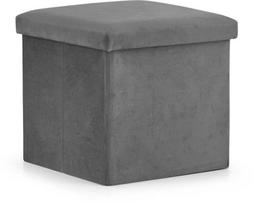 Leobert Sulankstomas pufas L - 38x38x38cm, aksominė pilka