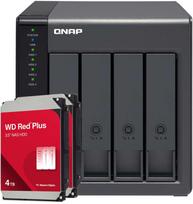 QNAP TR-004 8TB WD Raudona Plus NAS-Bundle NAS Erweiterungsgehäuse inkl. 2x 4TB WD Raudona Plus 3.5 col. SATA HDD