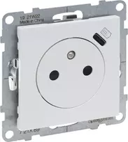 Legrand SUNO - Plokščias lizdas 2P+Z - 16 A - su USB Type-C - 1.5 A - automatiniai gnybtai - su sklende, baltas - Legrand 721189 himp