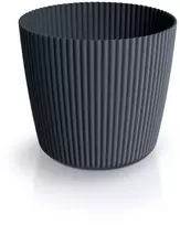 Plastikinis vazonas MILLY ROUND, antracito sp., 23,6 x 21 cm