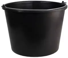 Plastikinis kibiras, su rankena, juodos sp., 20 l