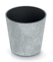 Lauko plastikinis vazonas URBI ROUND, su įdėklu, betono sp., 25 x 25 cm