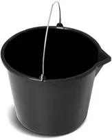Prosperplast Plastikinis kibiras, su piltuvėliu, su rankena, juodos sp., 12 l