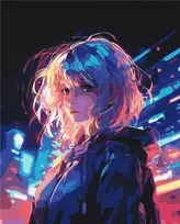 BRUSHME Paint by Numbers BRUSHME, 40x50 cm, Cyberpunk, 1 vnt., dėžutėje