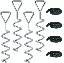 Aosom Žemės inkarų varžtų rinkinys 32x8 cm sidabro spalvos plienas