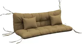 Aosom Sėdynės pagalvėlių rinkinys 150x50x10 cm Ruda Poliesteris