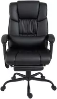 Aosom Biuro kėdė ergonominė su masažo funkcija 66x75x112 cm juoda dirbtinė oda