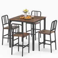 Promotions Valgomojo stalo komplektas 90x90x91,5 cm rudos spalvos metalas ir medis