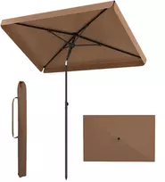 Promotions Lauko skėtis 198x131x244 cm Rudos spalvos poliesterio audinys