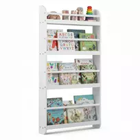 Promotions Sieninis lentyna knygoms 56x12x107 cm balta mediena