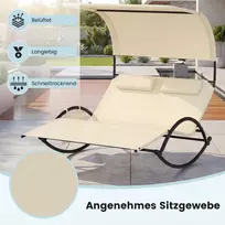 Lauko baldų komplektas Promotions Gultas su dviem stogeliais 182x137x165 cm, smėlio spalvos