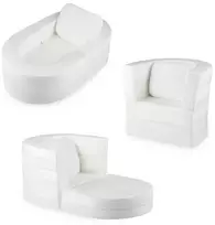 Promotions Vaikiška sofa-lova, transformuojama 3-in-1, 97x66x28 cm, balto veliūro