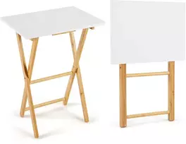 Promotions Sulankstomas televizoriaus padėklų rinkinys 48.3x35.6x63.5 cm baltas bambukas