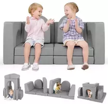 Vaikų sofa Pilka/Alyvinė/Rožinė 8 vnt.