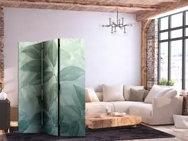 Pertvara - Dideli lapai žalsvai mėtų atspalviais - botaninis motyvas - 3 dalių