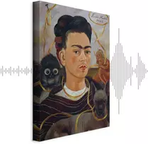Paveikslas Frida Kahlo - Autoportretas su Changuito