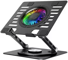 Wozinsky A4d60 WDCX-X16-AS „CoolBase RGB“ aušinimo stovas su 360° pasukimu nešiojamam ir planšetiniam kompiuteriui - juoda