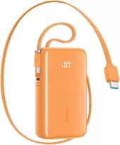 Joyroom JR-PR2L 35W 10000mAh išorinė baterija su integruotais USB-C laidais - Oranžinis
