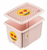 Keeeper Kaste ar vaku 30L Karolina "Emoji Hearts" 45x35x27cm roza ()
