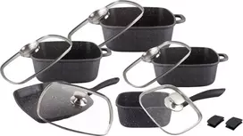 Akmens masės puodų rinkinys GraniteCook Elite BERIMAX 10 dalių