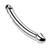 Nerūdijančio plieno dvipusis dildo prostatos masažuoklis, 20 cm