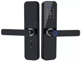 Smart durų spyna su rankena S-Link, juoda