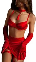 Keturių dalių apatinio trikotažo komplektas Seductive Raudona, raudonas