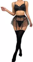 Keturių dalių apatinio trikotažo komplektas Night Seduction, juoda XL