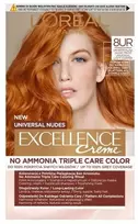 L'Oreal Universal Nudes Excellence Creme prižiūrimasis dažomasis kremas 8UR Universal Bright Copper