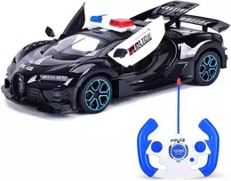 Policijos automobilis su nuotolinio valdymo pulteliu