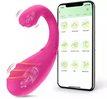 Vibratoriai valdomi nuotoliniu būdu APP Control, rožinis