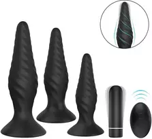 Analinių kištukų rinkinys + vibratorius ir nuotolinio valdymo pultas