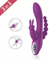 Analinis ir makšties triušio vibratorius, violetinis