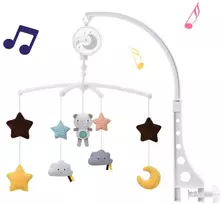 Muzikinė vaikiška karuselė su pakabinamais žaislais