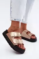 Moteriškos platforminės šlepetės su sagtimis Lee Cooper