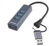 HUB USB PremiumCord PremiumCord Hub 5G SuperSpeed, USB-C a USB-A na 4x USB-A 3.2 Gen 1