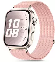 4Kom Tech-Protect NYLON Huawei Watch Fit 3 / 4 / 4 Pro / 5 / 5 Pro ŠVIESIAI ROŽINĖ