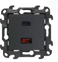 Įkroviklis Kontakt-Simon Simon 24 Įkroviklis USB podwójna grafito mat NEC2CAQ.01/38