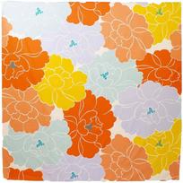 Musubi Furoshiki 100 Himemusubi Aqua Drop Adeline Klam Peony Orange 100cm Polyester Water-repellent oranžinė