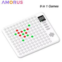 9 viename daugiafunkcinis išmanusis stalo žaidimas Elektroniniai šachmatai Backgammon, Go, Tic-Tac-Toe, Whack-a-Mole rinkinys vaikams, šeimai, stalviršiui Electronic Chess Set balta