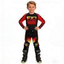 vaikiškas motokroso komplektas MX marškinėliai ir kelnės vaikiškas komplektas raudonas Dirt Bike MTB DH UTV Enduro įrangos derinys Off Road jaunimo lenktyninis kostiumas YS-20 (15-19KG) juoda