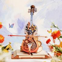 Magic Cello Adults 3D Puzzles Wooden Music Box Puzzle to Build Unique Music Gift Hobby Kits Cat's Sky City Music Box
