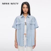 MISS SIXTY Women's Loose Fit Denim Shirt XS šviesiai mėlyna spalva