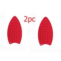 2pc Heat-Resistant Silicone Ironing Pad - Hanging Steam Iron Rest Mat with Protective Cover for Safe Home Clothes Care raudona