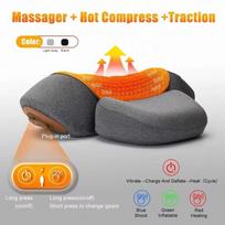 Electric Neck Massager Pillow Cervical Stretcher Heating Vibration Massage Back Traction Orthopedic Sleeping Pillows Support no function pilka